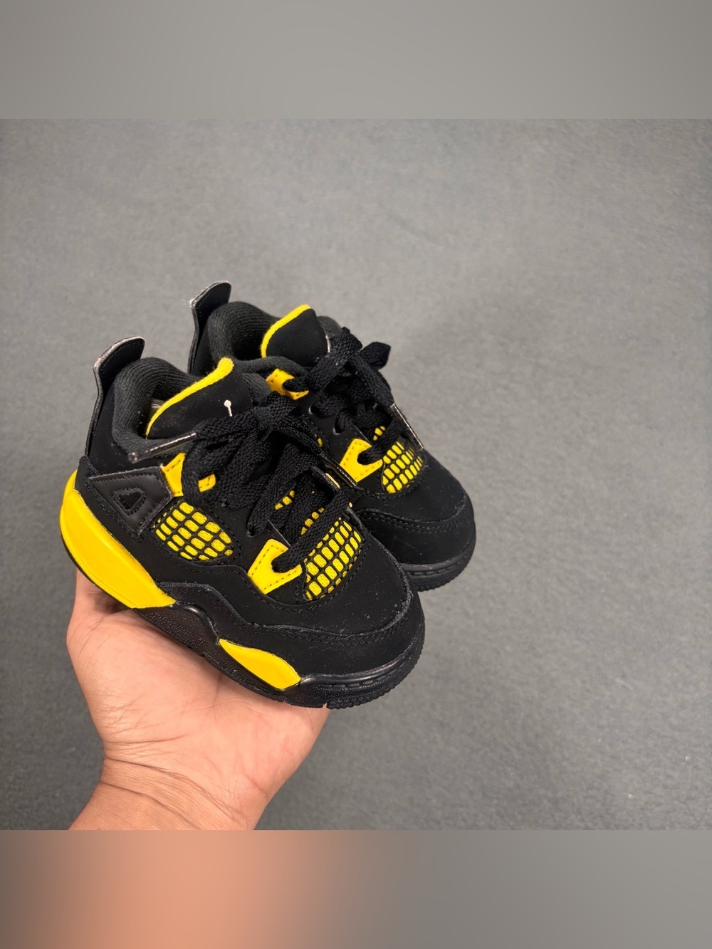 Nike Air Jordan 4 Retro (Td) "Thunder 2023" Black-Yellow Sz 5C